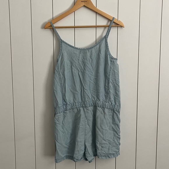 Anthropologie Cloth & Stone Chambray Romper - Picture 4 of 4